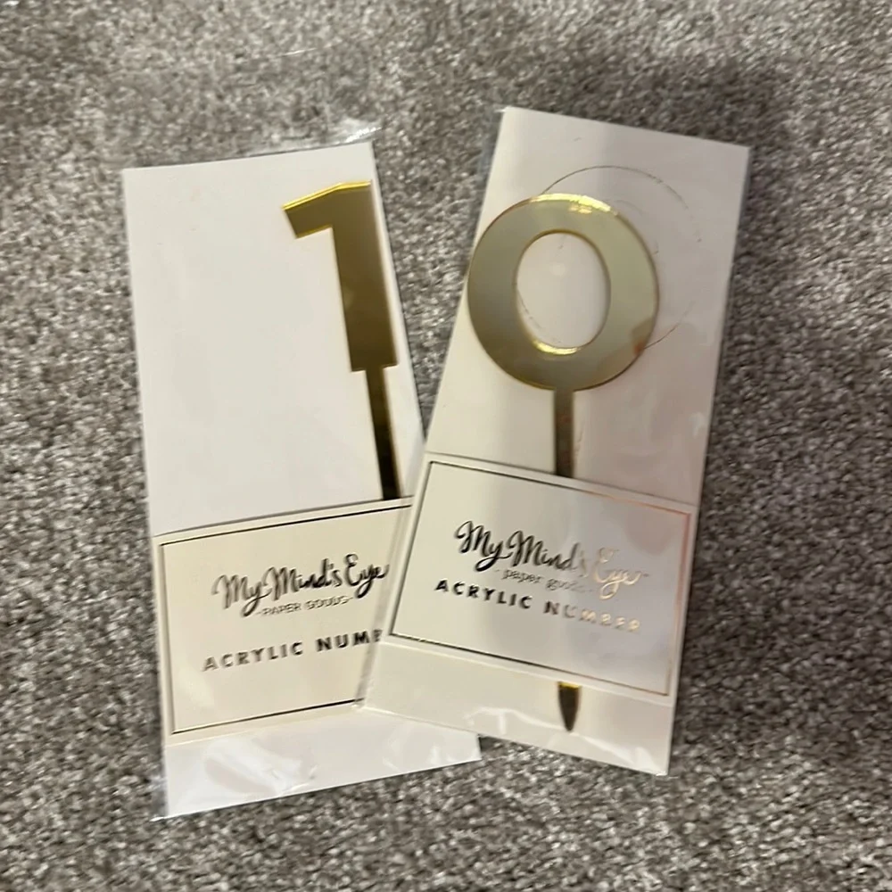 My Mind’s Eye paper goods acrylic gold numbers